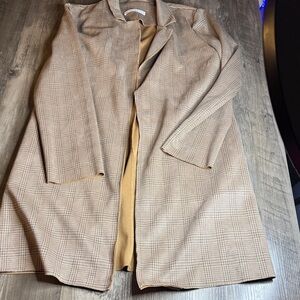 Potter's Pot Tan Plaid Long Cardigan